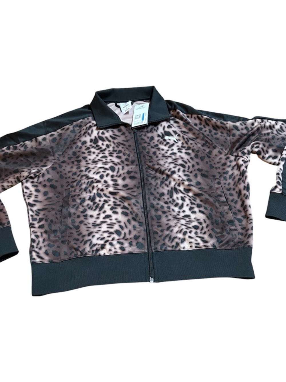 Puma Gray Leopard Print Bomber Jacket - Picture 3 of 8